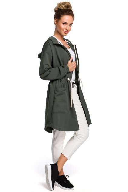 Sportovní bavlněný jarní kabátek MOE M416 zelený