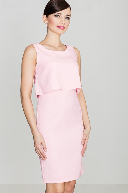 Elegantní šaty Lenitif K388 růžové
