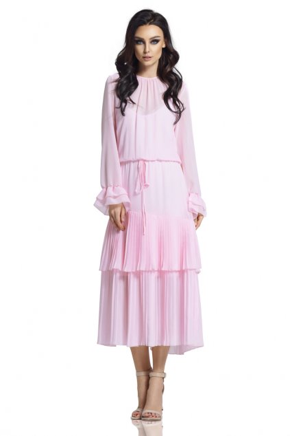 Romantické šaty Lemoniade L294 růžové