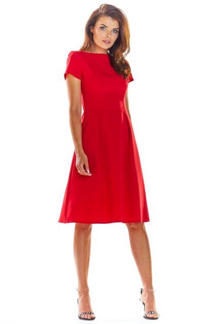 Elegantní šaty Awama A282 červené