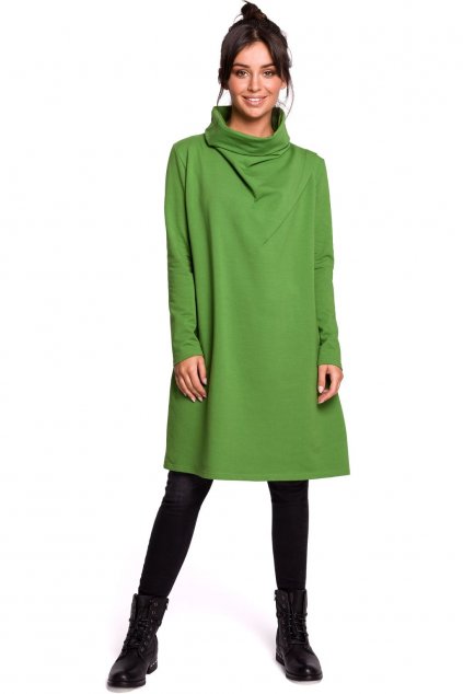 Šaty s rolákem Be B132 zelené