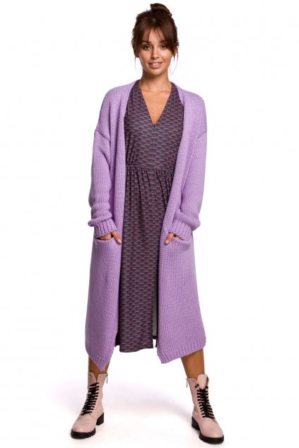 Pletený kabátek Be BK053 fialový