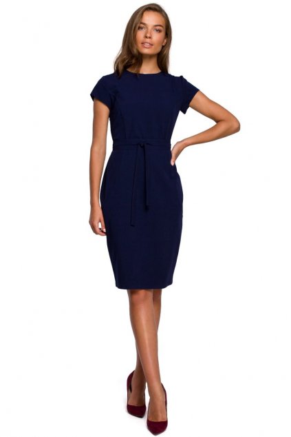 Pouzdrové elegantní šaty Style S239 modré
