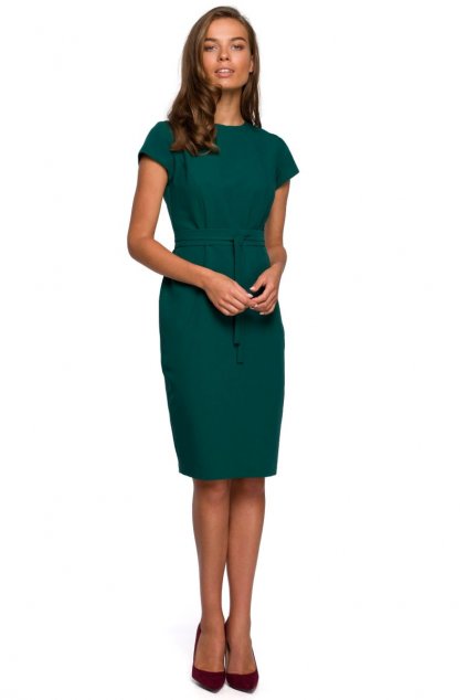 Pouzdrové elegantní šaty Style S239 zelené