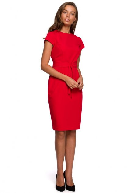 Pouzdrové elegantní šaty Style S239 červené