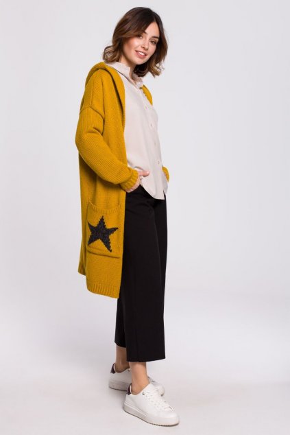 Pletený kabátek s hvězdami Be BK063 medový