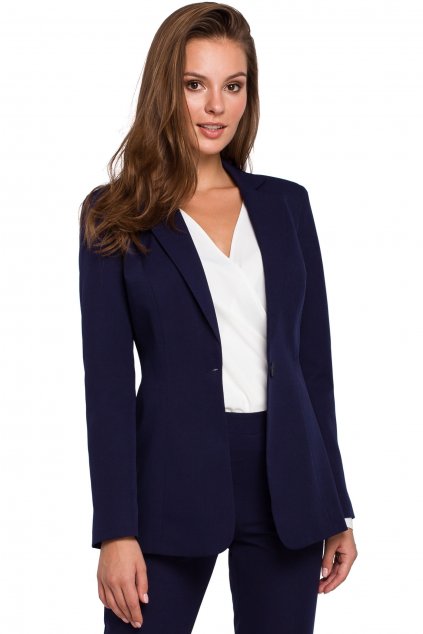 Klasické elegantní sako Makover K036 modré