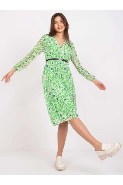 Květované šaty Italy Fashion zelené