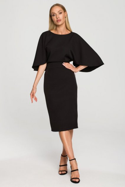 Efektní pouzdrové šaty MOE M700 černé