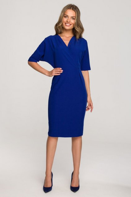 Elegantní šaty Style S313 modré