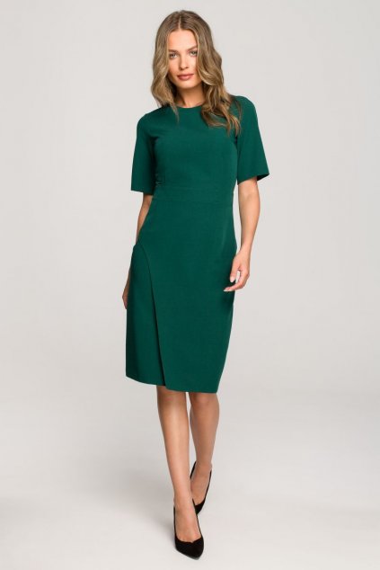 Pouzdrové elegantní šaty Style S317 zelené