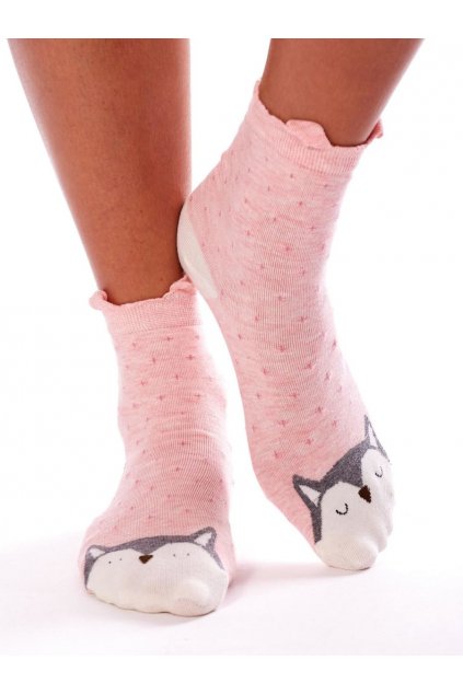 Ponožky se zvířatky Yups růžové