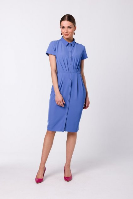 Elegantní košilové šaty Stylove S335 modré