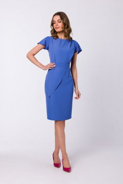 Elegantní pouzdrové šaty Stylove S336 modré
