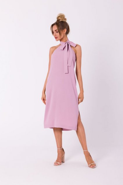 Elegantní letní šaty MOE M736 růžové