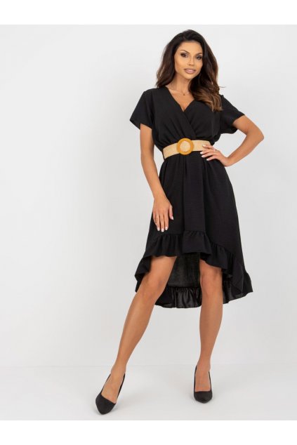 Letní šaty s volánem Italy Fashion černé