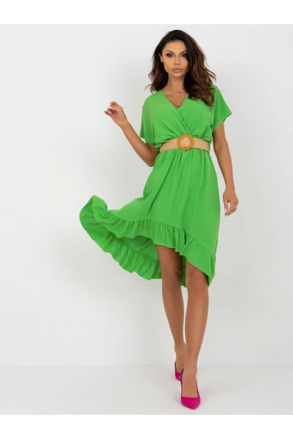 Letní šaty s volánem Italy Fashion světle zelené