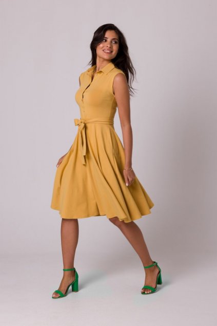 Propínací letní šaty Be B261 žluté