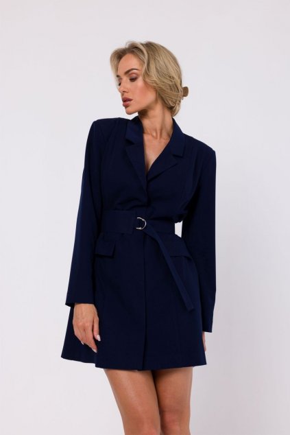 Elegantní sakové minišaty MOE M749 tmavě modré