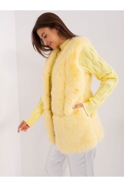 Kožešinová vesta Wool Fashion Italy žlutá