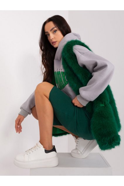Kožešinová vesta Wool Fashion Italy zelená