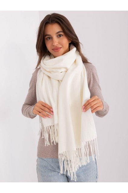 Široká šála Wool Fashion Italia smetanová