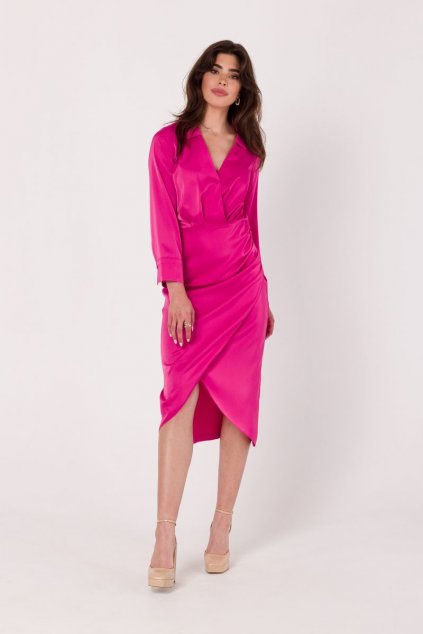 Elegantní šaty Makover K172 růžové
