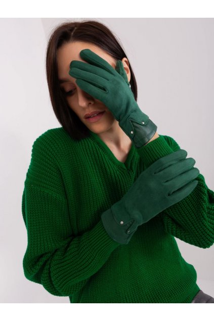 Elegantní rukavice Wool Fashion Italia zelené