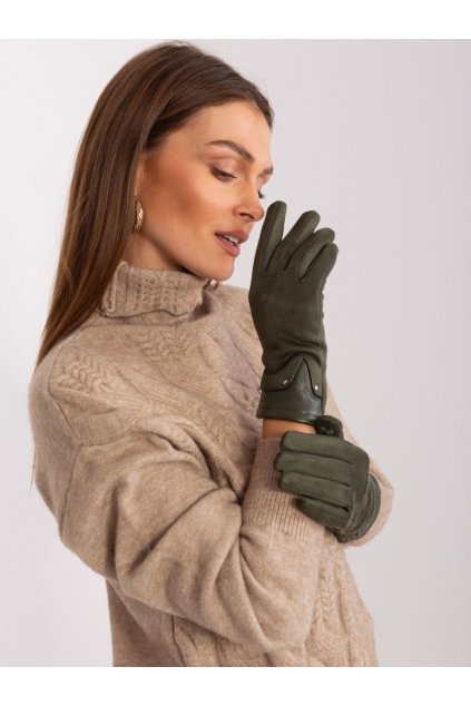Elegantní rukavice Wool Fashion Italia khaki