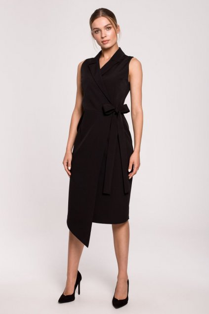 Elegantní zavinovací šaty Style S275 černé