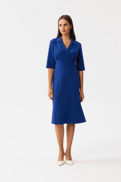 Elegantní šaty Style S348 modré