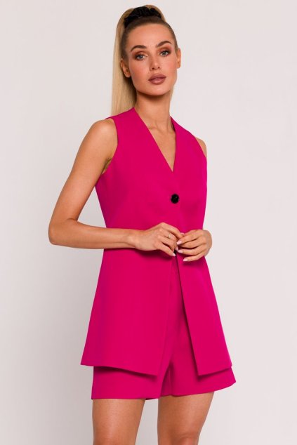 Elegantní blejzr bez rukávů MOE M776 fuchsiový