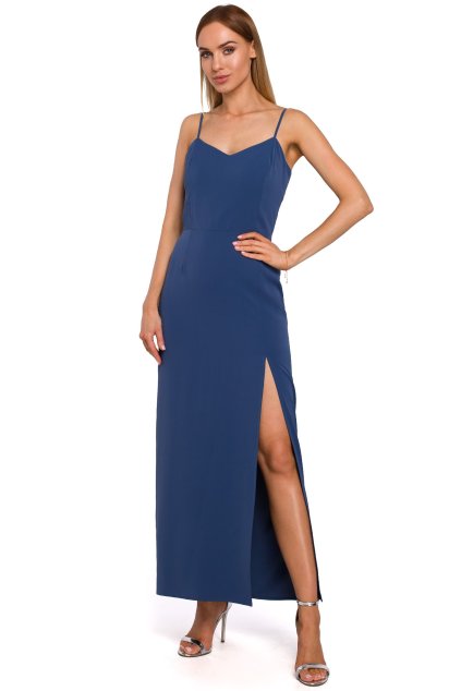 Elegantní plesové šaty MOE M485 modré