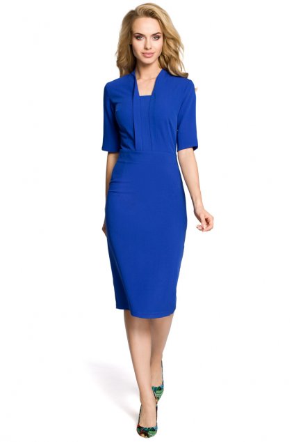 Dámské elegantní šaty MOE M310 modré