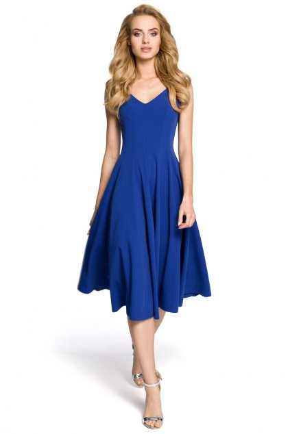 Dámské elegantní šaty MOE M201 modré