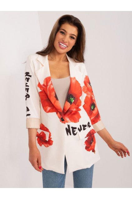 Sako s makovými květy Italy Fashion smetanové