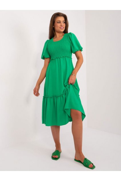 Letní šaty s volánem Italy Fashion zelené