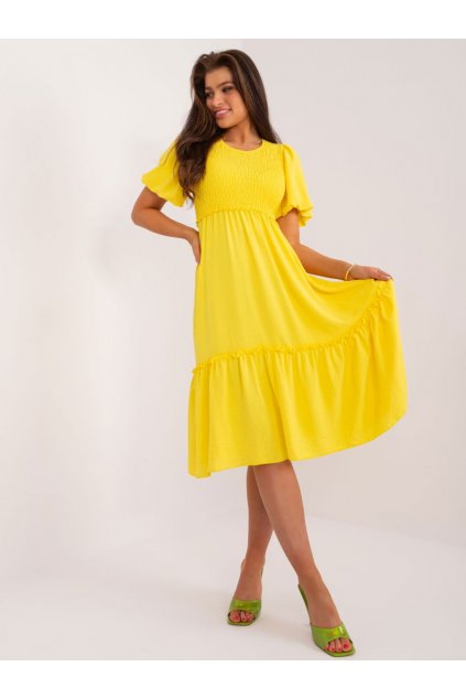 Letní šaty s volánem Italy Fashion žluté