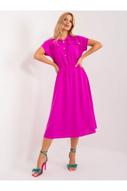 Elegantní denní šaty Italy Fashion fialové