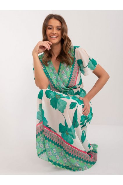 Plizované šaty Italy Fashion béžovozelené