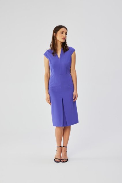 Elegantní pouzdrové šaty Style S359 fialové