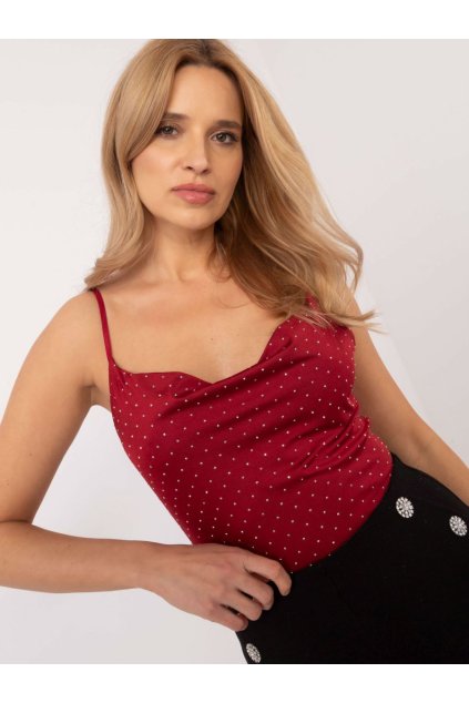 Společenský top Italy Fashion bordó