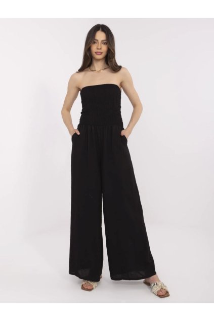 Letní overal bez ramínek Italy Fashion černý