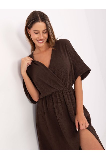 Elegantní letní šaty Italy Fashion hnědé