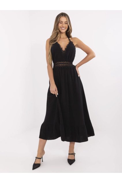 Mušelínové letní šaty Italy Fashion černé