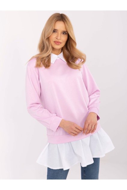 Dámská mikina se všitou košilí Italy Fashion lila