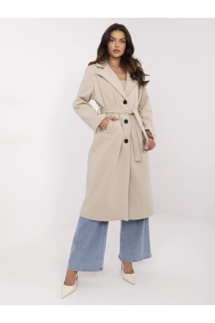 Elegantní zimní kabát Italy fashion béžový