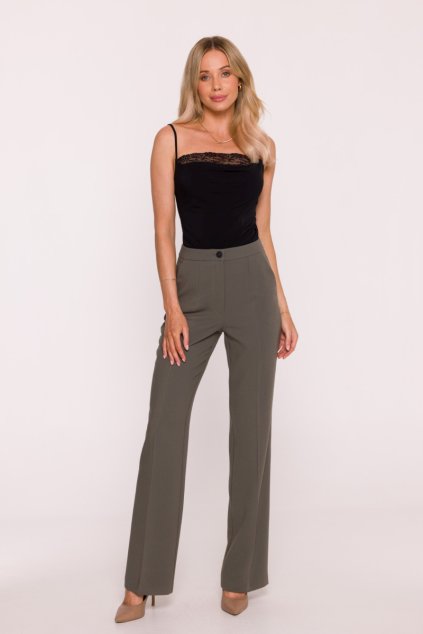 Elegantní kalhoty Stylove S418 khaki
