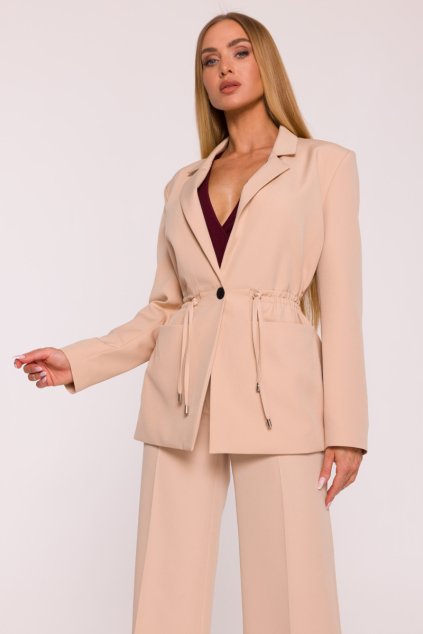 Elegantní sako se šňůrkami MOE M873 béžové