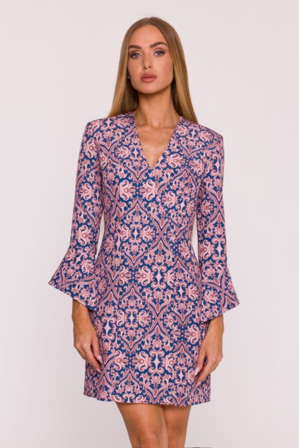 Elegantní minišaty s širokými manžetami MOE M877 model 3